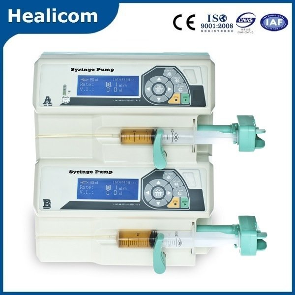 Pompe d'injection de pompe à seringue électrique à double canal automatique médicale Hsp-8B