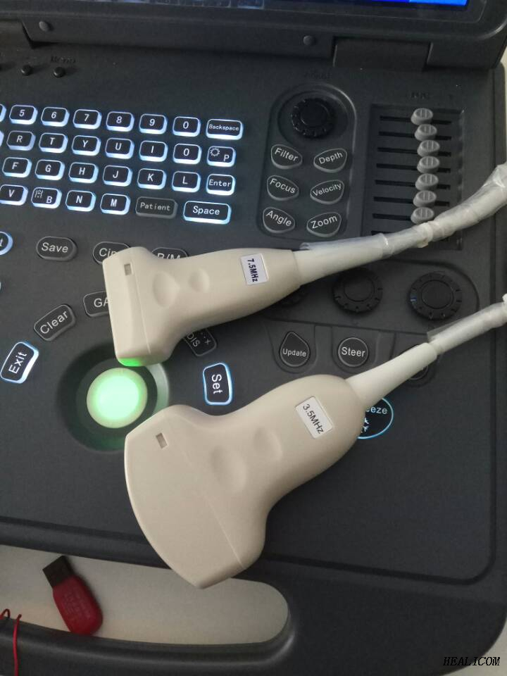 Scanner à ultrasons Doppler 3d couleur d'ordinateur portable de machine numérique portative médicale HUC-200