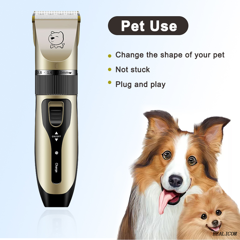 WTF6-1 Kit de toilettage électrique pour animaux de compagnie Tondeuse à poils pour chiens et chats à faible bruit