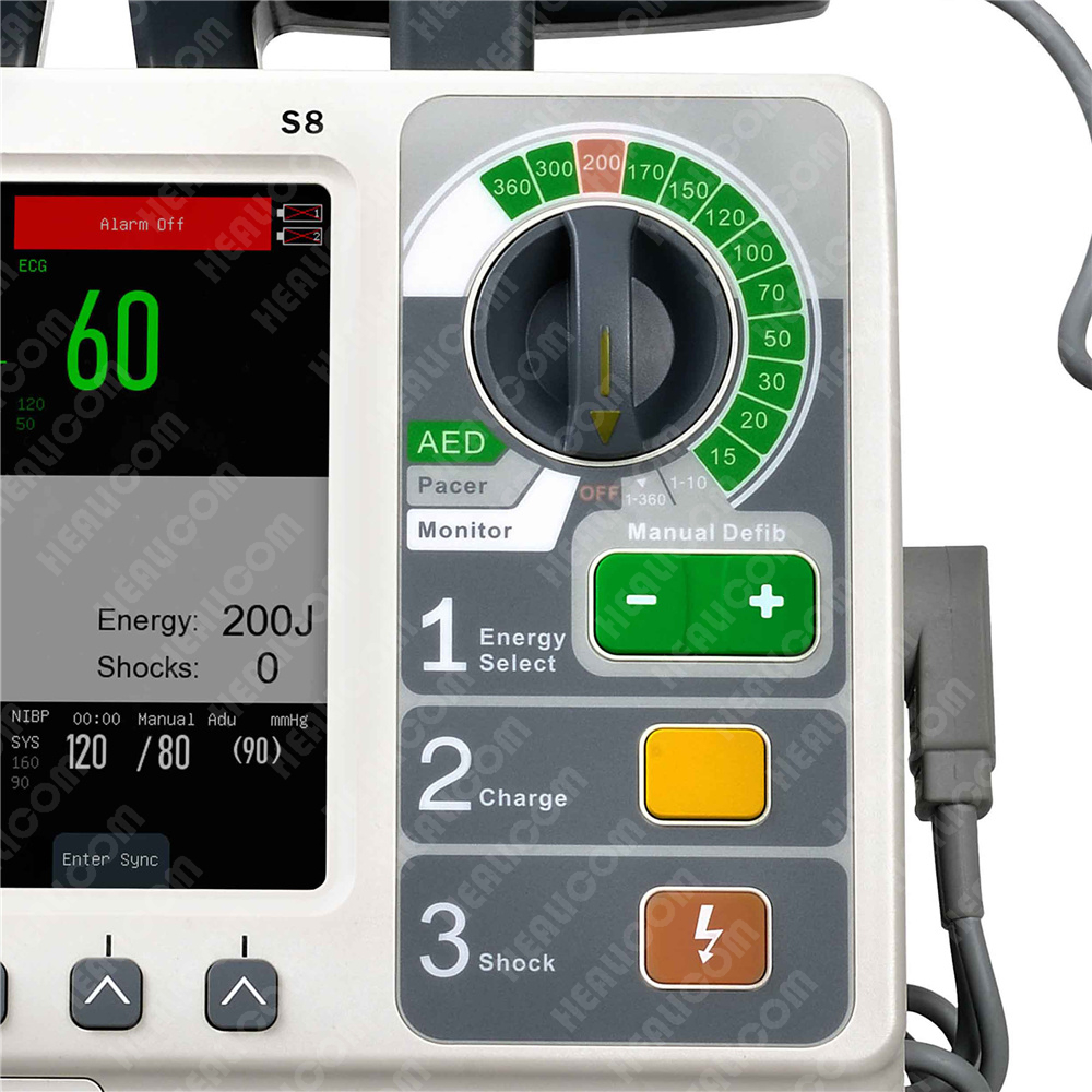 Moniteur de défibrillateur cardiaque externe automatisé par AED d'urgence portable S8